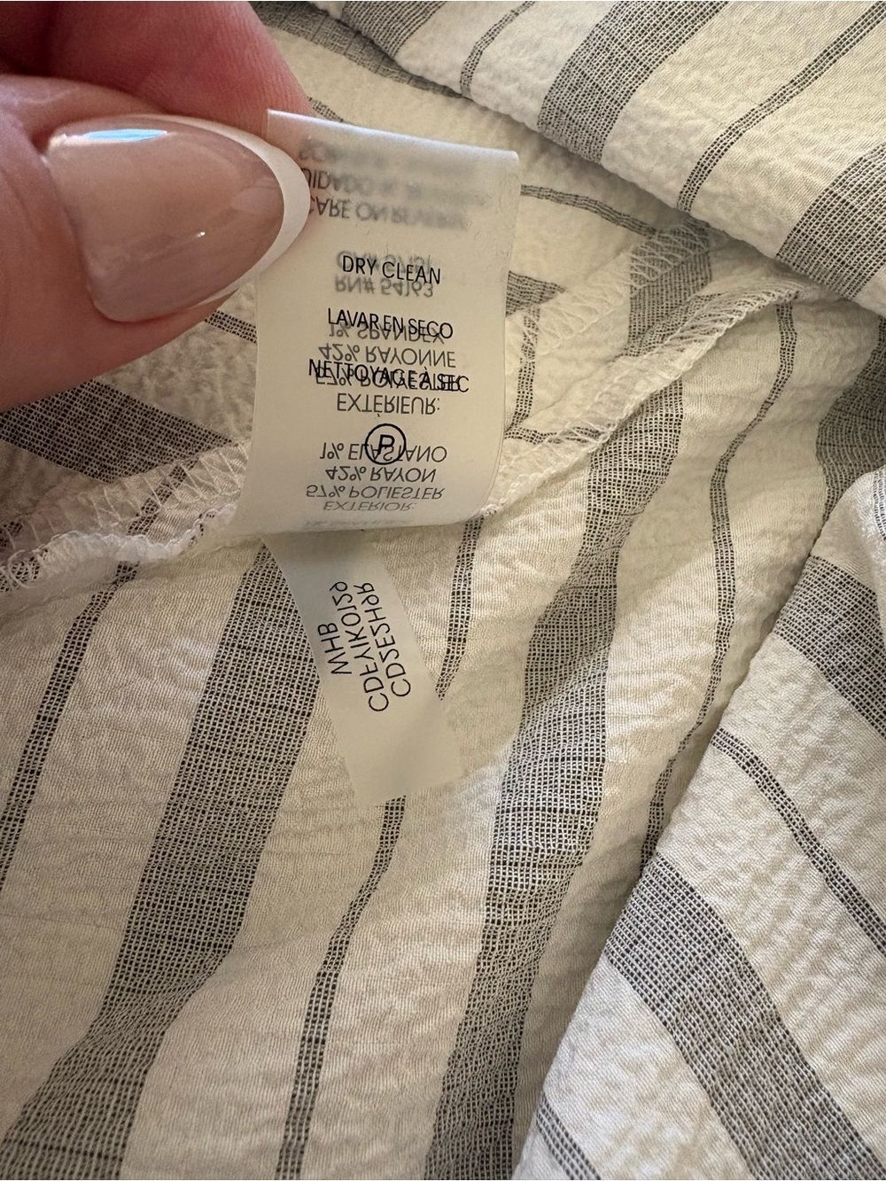 NWT Calvin Klein Gray White Striped Wrap Dress | Size 10 - Picture 8 of 12